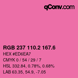 カラーコード: RGB 237 110.2 167.6 | qconv.com