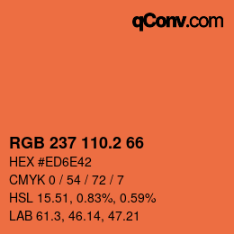 カラーコード: RGB 237 110.2 66 | qconv.com
