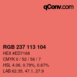 Color code: RGB 237 113 104 | qconv.com