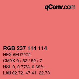 Color code: RGB 237 114 114 | qconv.com