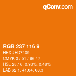 颜色代码: RGB 237 116 9 | qconv.com