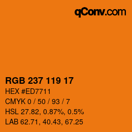 Color code: RGB 237 119 17 | qconv.com