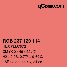 Color code: RGB 237 120 114 | qconv.com