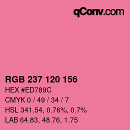 颜色代码: RGB 237 120 156 | qconv.com