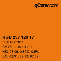 Color code: RGB 237 120 17 | qconv.com