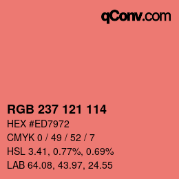 Color code: RGB 237 121 114 | qconv.com