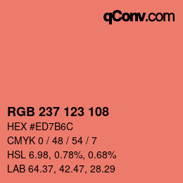Code couleur: RGB 237 123 108 | qconv.com