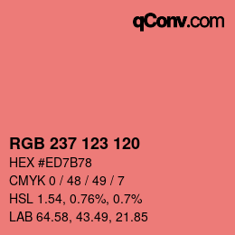 Color code: RGB 237 123 120 | qconv.com