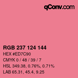 Color code: RGB 237 124 144 | qconv.com