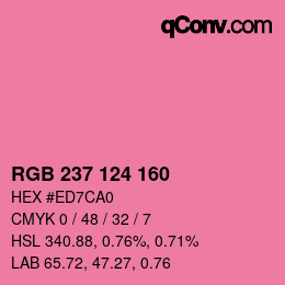 Color code: RGB 237 124 160 | qconv.com