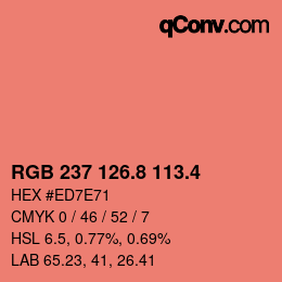 カラーコード: RGB 237 126.8 113.4 | qconv.com