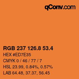 カラーコード: RGB 237 126.8 53.4 | qconv.com