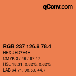 カラーコード: RGB 237 126.8 78.4 | qconv.com