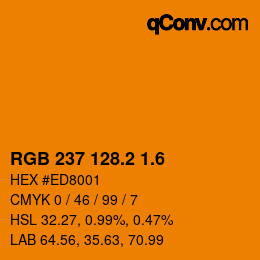 カラーコード: RGB 237 128.2 1.6 | qconv.com