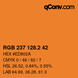 カラーコード: RGB 237 128.2 42 | qconv.com