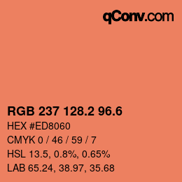 カラーコード: RGB 237 128.2 96.6 | qconv.com