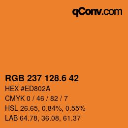 カラーコード: RGB 237 128.6 42 | qconv.com