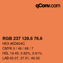 カラーコード: RGB 237 128.6 76.6 | qconv.com