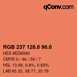 カラーコード: RGB 237 128.6 96.6 | qconv.com
