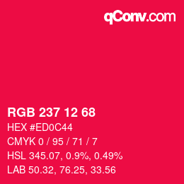 カラーコード: RGB 237 12 68 | qconv.com