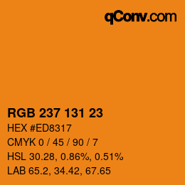 カラーコード: RGB 237 131 23 | qconv.com