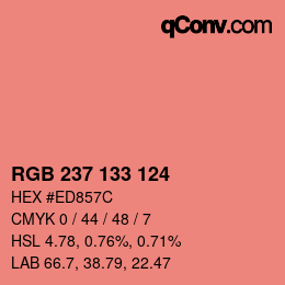 Color code: RGB 237 133 124 | qconv.com