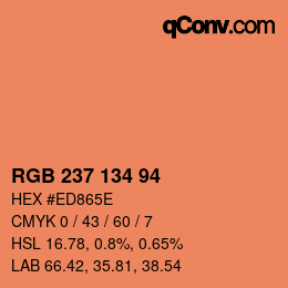 Color code: RGB 237 134 94 | qconv.com