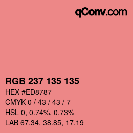 Color code: RGB 237 135 135 | qconv.com