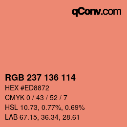 Color code: RGB 237 136 114 | qconv.com