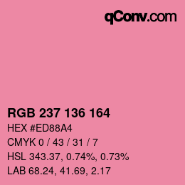 颜色代码: RGB 237 136 164 | qconv.com