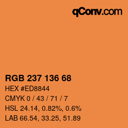 Color code: RGB 237 136 68 | qconv.com