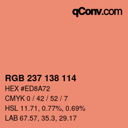 Farbcode: RGB 237 138 114 | qconv.com