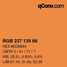 Color code: RGB 237 139 68 | qconv.com