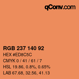 颜色代码: RGB 237 140 92 | qconv.com