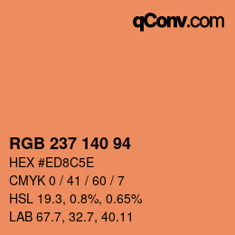カラーコード: RGB 237 140 94 | qconv.com