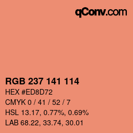 Color code: RGB 237 141 114 | qconv.com