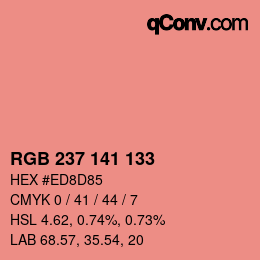 カラーコード: RGB 237 141 133 | qconv.com