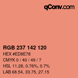 Color code: RGB 237 142 120 | qconv.com
