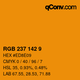 颜色代码: RGB 237 142 9 | qconv.com