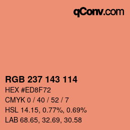 カラーコード: RGB 237 143 114 | qconv.com