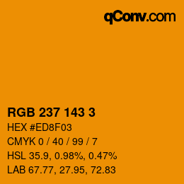 カラーコード: RGB 237 143 3 | qconv.com