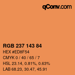 カラーコード: RGB 237 143 84 | qconv.com