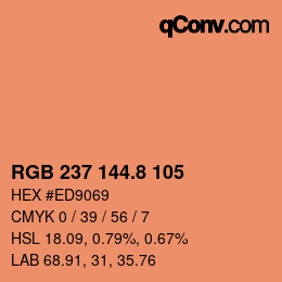 カラーコード: RGB 237 144.8 105 | qconv.com