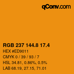 カラーコード: RGB 237 144.8 17.4 | qconv.com