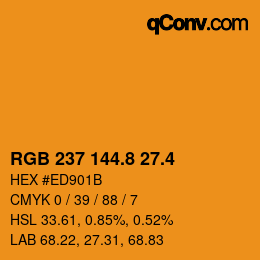 カラーコード: RGB 237 144.8 27.4 | qconv.com