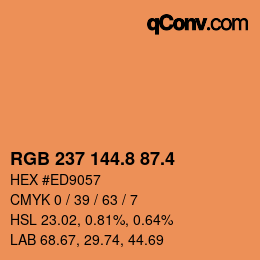 カラーコード: RGB 237 144.8 87.4 | qconv.com