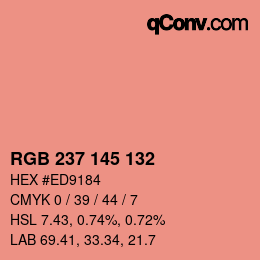 Color code: RGB 237 145 132 | qconv.com