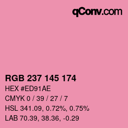 Color code: RGB 237 145 174 | qconv.com