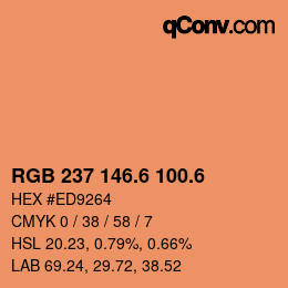 カラーコード: RGB 237 146.6 100.6 | qconv.com