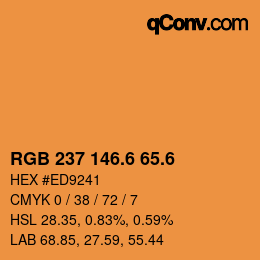 カラーコード: RGB 237 146.6 65.6 | qconv.com